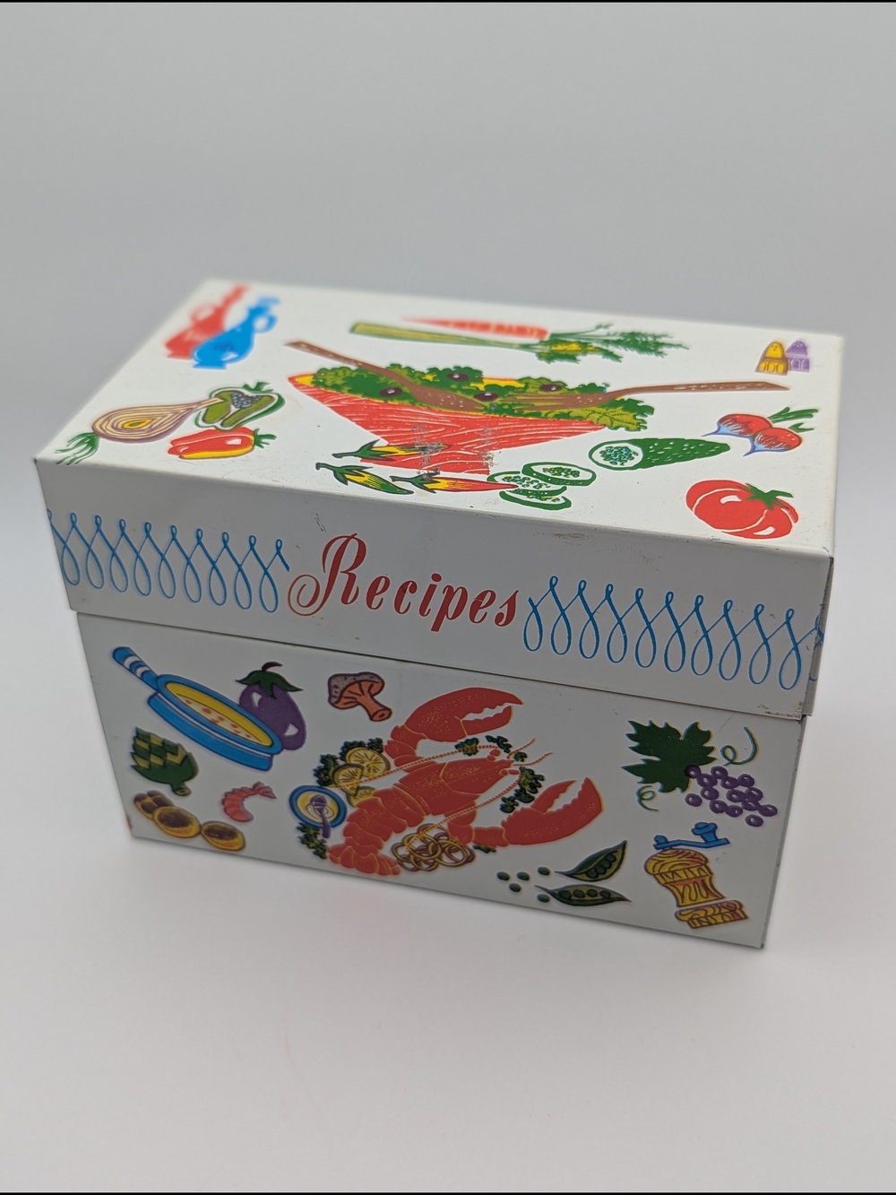 OHIO Art Metal Recipe Tin - Lobster Seafood Themed